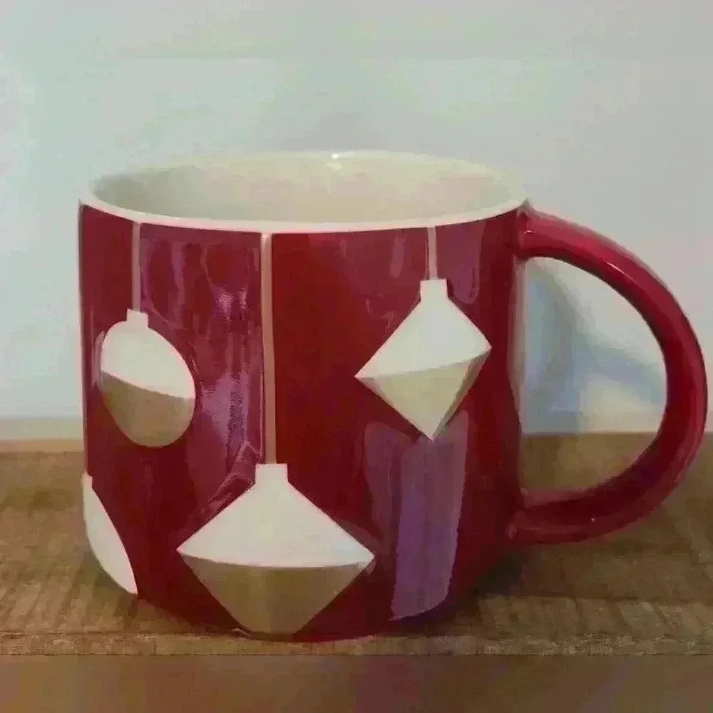 Starbucks 2012 Christmas Ornament Mug Red Gold 14oz Holiday